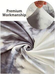 1pc Tropical Rainforest Plant & Floral Print Milk Silk Sofa Cushion Cover, High Elasticity Dust-Proof Washable All Season Outdoor Rattan Sofa Slipcover - Multicolor - View 6