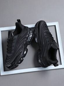 Fashion Casual Men's Shoes,Classic Stylish Men Sports Shoes Lace-Up Running Shoes,Personalized Men Sneakers Street Casual Shoes - Black - View 1