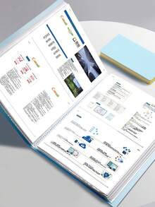 40-Page Transparent Multi-Layer A4 Document Folder, Muted Color File Organizer, Student/Music Score Holder, Thick Expandable Ring Binder