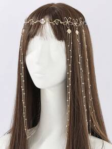 1pc Imoli Fashionable Minimalist Metal Chain Tassel Crystal Geometric Circle Necklace, Women's Party Gift (Handmade, Customizable Chain Length, Varying Crystal Quantity) - Multicolor - View 12