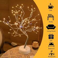 108 LED Copper Bonsai Tree Light With Dual Power Options Of USB And Battery, Warm White Decorative Light, Suitable For Bedroom Desktop And Indoor Party Decoration (Non Rechargeable AA Battery) - Warm white light - View 10
