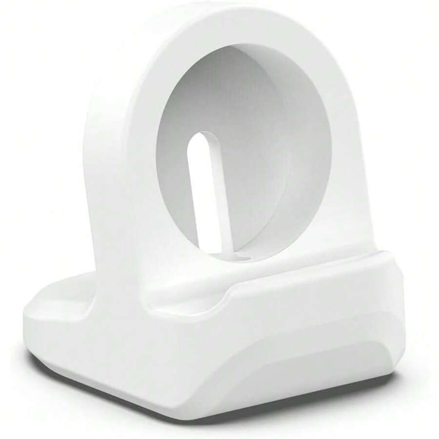 1pc Miimall Charger Stand Compatible With Samsung Galaxy Watch 6 5(40mm/44mm), Galaxy Watch 6 Classic/Watch 5 Pro Silicone Charging Stand Charger Base Holder With Integrated Cable Management Slot - White - View 1