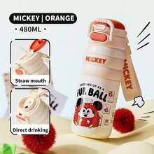 Disney 480毫升迪士尼草莓熊史迪奇不锈钢保温水瓶，学生专用，外观精美，便携式双层保温杯 - 彩色 - 查看 11