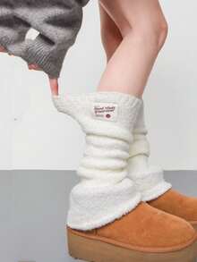 1 Pair Y2K Retro Faux Fur Fuzzy Leg Warmers, Candy Color Tie-Dye Warm Dance Subculture Gothic Style Leg Warmers - Multicolor - View 15