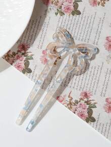 1pc Cute Bow U-Shaped Hair Clip: Suitable For Ages 14+, Perfect For Daily Wear, As Well As Valentine's Day, School, Weddings, And Hair Accessories., Head Accessories, Headpiece, Combs, Side Comb - Multicolor a - View 12