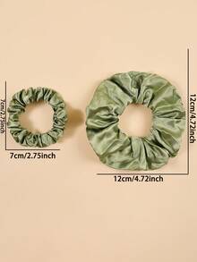 24个纯色缎面高弹力发圈，百搭复古优雅风，适合女性日常使用，多色加厚卷发带，柔软缎面发圈，发饰，休闲百搭 - 彩色 - 查看 3