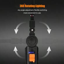 1pc Magnetic Foldable Multi-Functional Flashlight, Rechargeable Professional Car Repair Work Light, 360° Rotatable, Tail Magnet - Multicolor - View 7