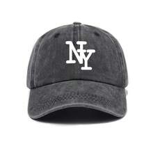 Women's Large Baseball Cap With NY Letters- Breathable Fabric, Adjustable Head Circumference, Six-Piece Structure Design With Curved Brim, Casual Sports Style, Suitable For Spring And Autumn Printed Urban Style(Hand Washable)- Ideal For New York F - Màu xám đen - Xem 2