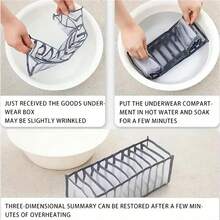 1/3pcs Foldable Compartment Storage Box, Bra, Underwear, Socks Organizer, Random Color (White, Gray, Beige, Black, Etc.) - Multicolor - View 5