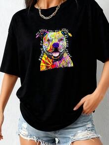 Funny-Beware-Of-Pit-Bulls,-Artistic-Pitbull-Original-T-Shirt - Đen 3 - Xem 3