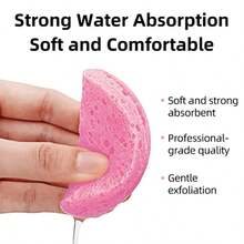 50-Count Compressed Facial Sponges 100% Natural Cellulose Cosmetic Spa Sponges For Daily Facial Cleansing Makeup And Mask Removal Exfoliating Skin Massage Pore Exfoliation 50 Count (Pink ) - 50 Count Pink - View 5
