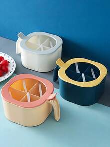 4-Grid Leakproof Spice Storage Box, Nordic Style With Spoons - Decorative Wall-Mounted Kitchen Organizer, Suitable For Camping/Dorm, PP Material (Sage Green/Cream White/Blush Pink), 7x12cm. A Perfect Gift For Women, Suitable For Housewarming, Thanksgiving, Harvest Festival, Family Gatherings, Etc.