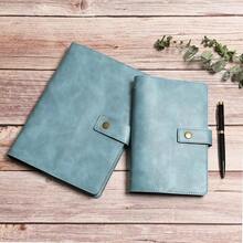 Wonderpool Leather Journal Refillable Notebook Spiral Diary Binder Portfolio - A5 Dot Grid Paper & Inner Pockets For Travel Work And Personal Organizer (Lake Blue, A5) - 湖藍 - 查看 6