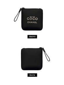 CHANEL Black Mini Makeup Bag. Lipstick Organizer. Luxury Coin Purse. Portable Key And Hair Clip Pouch. - Black - View 4