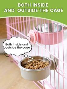 Tazón colgante de acero inoxidable para jaulas de mascotas - 450 ml - Ver 6