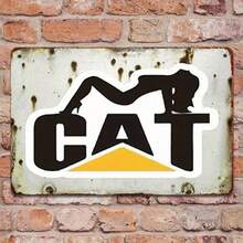 Vintage Caterpillar Tractor 8x12" Tin Sign - Rustic "Chat" Design, Durable Iron Decor For Garage Farm Outdoor - màu sắc - Xem 1