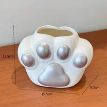 1pc Cute Cat Claw Planter With Succulent Plant, Suitable For Living Room, Balcony, Office Desk Decor - Housewarming Gift - Cat Paw Vase - View 9