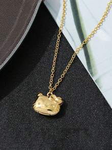 A Sanrio Necklace With A Sweet, Cool And Cute Millennium Style Y2k Necklace And A Hello Kitty Pendant That Can Be Opened And Closed
