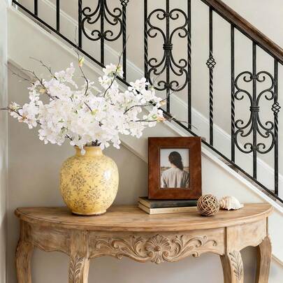 1/3支人造樱花枝，适用于家居装饰花瓶、客厅、桌子、卧室春季装饰，仿真长茎花，适合婚礼、家居、办公室、卧室、派对餐桌摆饰。