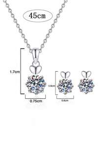 BLOVEMEE 3件套优雅奢华2克拉莫桑石耳环项链套装，适合女性日常佩戴、参加派对、节日、情人节、母亲节、结婚纪念日等场合，是理想的珠宝礼物。 - TZ001M - 查看 4