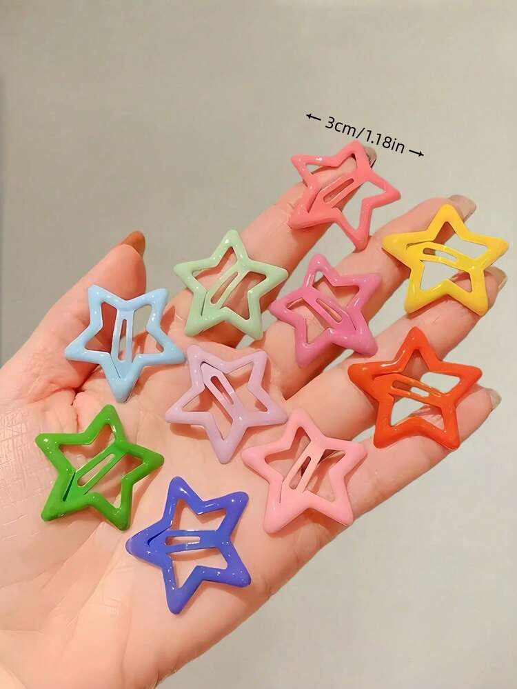60 piezas/Set Clips para el cabello con diseño de estrella de aceite de colores Y2K, diseño de estrella multicolor, satisface diversas necesidades de combinación, agrega toques lindos y vibrantes a los peinados - Adecuado para niñas y mujeres, uso diario, salidas de fin de semana, fiestas de cumpleaños, mejora fácilmente tu apariencia y crea una imagen dulce y adorable, Pinzas para el cabello, Pasadores para el cabello, Barrettes para el cabello, Accesorios para el cabello, Accesorios para la cabeza - Multicolor - Añade 4