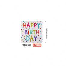 100/25/10pcs White Candle Cake Happy Birthday Disposable Plates Napkins Cups, Disposable Party Supplies Set, Suitable For 25 Guests, Disposable Paper Plates Party Tableware Suitable For Birthday Wedding Theme Party Family Picnic - Multicolor - View 13