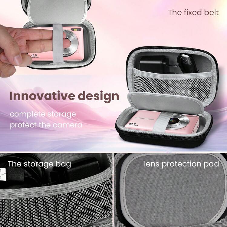 STUOGYUM DC403 Digital Camera, 44MP, Auto Focus, 16X Digital Zoom, Full HD 1080P Video, Image Stabilization, Compact & Portable, Includes 32GB Memory Card, 700mAh Battery And Camera Case. Ideal For Beginner Photography And Videography Enthusiasts (Pink, Green, Black) - Camera + 32G TF Card + Camera Bag - View 6