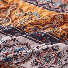 WONGS BEDDING Boho Quilt Twin Full Queen King Size, 3 Pieces Purple Blue Bohemian Light Weight Microfiber Bed Decor Bedspread for All Season - Azul Naranja - Ver 6