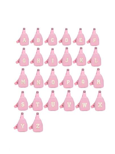 Super Cool Street Style DIY Versatile Fashion Handmade Letter Chest Bag, Mini Multi-Word Bag, Storage Bag, Suitable For Shopping, Gathering, Holiday Gift, Storage Pouch