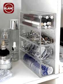 1pc Clear Multi-Layer Makeup Storage Box,For Holiday Beach, Bathroom Collection, Bedroom Collection, Large Capacity