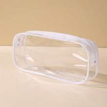 定制透明拉链收纳袋 - PVC材质化妆品及文具收纳袋，学生及上班族便携旅行包，简约设计，安全闭合，适合作为返校礼物及办公铅笔盒 - 彩色 - 查看 9