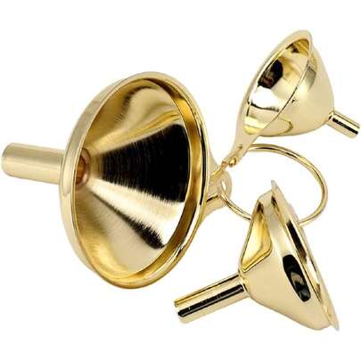 Juego de Embudo Dorado de 3 Piezas, Embudo Pequeño de Acero Inoxidable, Juego de Embudo de Cocina para Transferir Aceites Esenciales, Líquido, Especias, Ingredientes Secos en,38957541