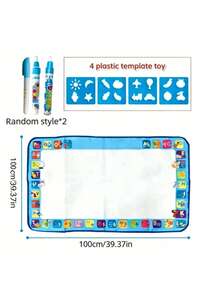 神奇水彩画垫和笔套装，超大可重复使用水彩涂鸦垫，有助于颜色识别，适用于办公室、学校、绘画、学生、马克笔、文具、男孩、女孩、学习用品、女孩玩具、男孩美术套装，拓展思维，激发动手创造力，复活节、生日礼物、返校礼物