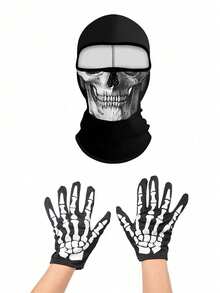 1 件男女通用秋冬弹力吸湿排汗摩托车骑行拉法帽颈套，适合户外活动、派对和角色扮演