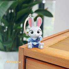 朱迪·尼克毛绒钥匙扣吊坠，学生背包挂饰，女士礼物，收藏娃娃，小礼物，背包配件 - 彩色 - 查看 3