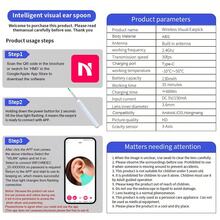 NATFIRE 一套带迷你摄像头和LED灯的耳部清洁器，采用柔软硅胶材质，便携式耳垢清除器，内窥镜刷头，8个耳勺，螺旋耳勺，Type-C充电，白色/黑色，无线WIFI智能可视自护理内窥镜，带夜光功能，用于清洁耳垢，兼容iOS和安卓手机，是家庭、朋友、学校、旅行和居家必备。