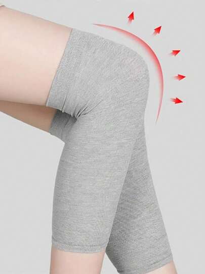 1双女士纯色薄款肤色空调房护膝，运动健身瑜伽膝关节保护套