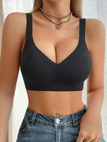 3pcs Women's Bras, Lifting & Shaping, Soft & Breathable Fabric Bras, Casual & Comfortable Lingerie - Multicolor - View 3