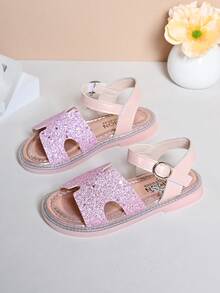 Sandal Serbaguna Musim Panas Terbaru, Sandal Terbuka Nyaman dan Lembut dengan Perekat Velcro, Sepatu Putri Lucu Berhiaskan Berlian Imitasi, Sandal Bayi Perempuan - Berwarna merah muda - View 2
