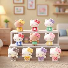1/5 món ngẫu nhiên tượng Hello Kitty nhồi bông của Sanrio - Tượng mèo dễ thương bằng nhựa, thiết kế chibi, nơ hồng đặc trưng và trang phục trắng, thích hợp để trang trí nhà cửa, xe hơi, tiệc tùng - Món quà hoàn hảo, một kích cỡ ngẫu nhiên - Nhiều màu - Xem 3