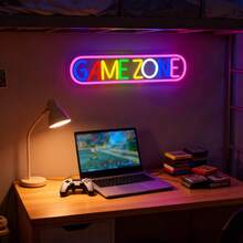 1-Piece Set Of Colored Neon Light Game Area Illuminated Light Sign, Personalized Lighting Plaque, USB Interface Indoor Lighting Lamp, Suitable For Neon Light Gifts In Internet Cafes, Bedrooms, Game Rooms, E-Sports Facilities, And Living Rooms - 遊戲區 - 查看 9