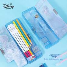 Disney Frozen Elsa Liquid Glitter Stationery Box, Multifunctional Student Pencil Case With Sharpener, Automatic Pencil, Double Layer Pen Bag - DM28118F - View 7