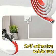 1 Roll 3cm/1.18in Self-Adhesive PVC Cable Protector - Self-Stick Flexible Concealer, Home Wall-Mounted TV Cable Duct Organizer