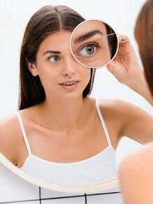 Espejo de maquillaje LED portátil, modo de atenuación con control táctil, soporte giratorio 360°, instalación reversible, puerto de carga Tipo C, conveniente para viajes y uso en el escritorio, sistema de iluminación ajustable de 3 colores, espejo antirreflejo - Multicolor - Ver 14