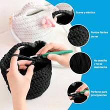 Hilo de camiseta, ancho 3cm, cinta de tejido de ganchillo grueso rosa polvoso para bolsas/cestas/alfombras de ganchillo, decoracin del hogar, artesanas de bricolaje (Amarillo jengibre, 200 M) - amarillo jengibre+200 m - Ver 5