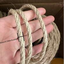 50m 6mm Thick Durable Sisal Rope, DIY Handcraft, Pet Climbing Frame, Gardening Decor, Furniture Protection - Camel - View 4