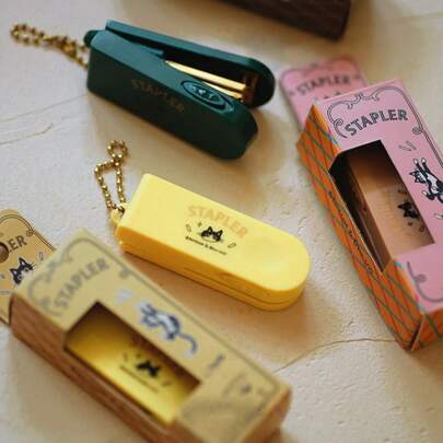 1pc Portable Stapler | 10 Sheet Capacity, Easy Stapling, Stylish Stapler, ABS + Metal Structure, Suitable For Office & School, Compatible With 24/6 26/6 Staples, Manual Operation, Can Be Used As A Hanging Accessory