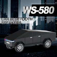 WS-580 Series New Cyberpunk Style Pickup Car Model Bluetooth Wireless Smart Speaker, 360 Degree High Definition Stereo Surround, High Definition Sound Quality, Compatible With Wireless FM TWS TF Card And USB Mode Playback, Solid State Visual Display, Hands-Free Connection Playback, Home Desktop Ornament/Model, Game Office Entertainment Auxiliary Equipment, Perfect Gift - Multicolor - View 9