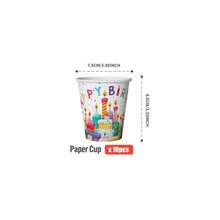 100/25/10pcs White Candle Cake Happy Birthday Disposable Plates Napkins Cups, Disposable Party Supplies Set, Suitable For 25 Guests, Disposable Paper Plates Party Tableware Suitable For Birthday Wedding Theme Party Family Picnic - Multicolor - View 8