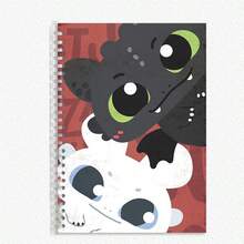 1pc Series Hard Cover Flip Notebook, A5 Notebook, B5 Micro-Dot Notebook, 8K Sketch Mesh Notebook, Cute & Fashionable Notebook, Night Light, Toothless Cute Notebook,